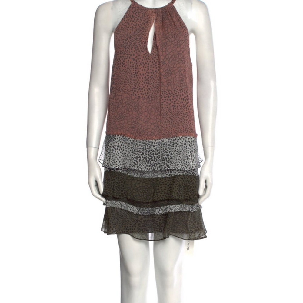 Ramy Brook Pink and Gray Animal Print Mini Dress